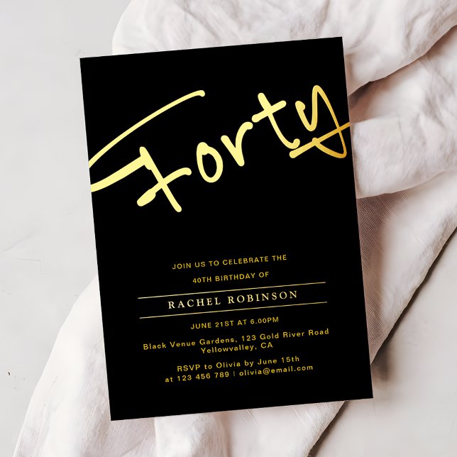 Luxury Gold Typography 40tH Birthday Party Real (Creator Uploaded)