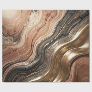 Luxury Gold Vein Marble Fluid Abstract Pattern Wrapping Paper