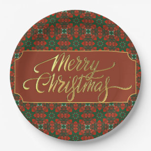 Luxury Gold Vintage Pattern Paper Plate