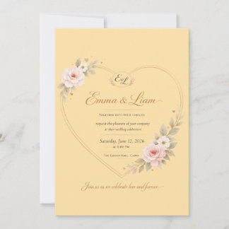 Luxury Gold Wave Wedding Invitation | Elegant Mode