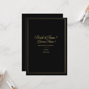 Luxury Gold Wedding Invitation   Elegant Black & G