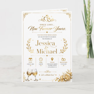 Luxury Gold Wedding Invitation Elegant Romantic