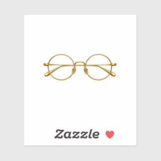 Luxury Gold Wire Glasses Sticker Minimalist Academ