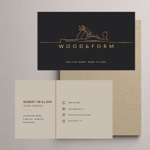 Luxury Gold Wood Worker Carpenter Construction Business Card