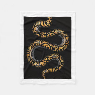 Luxury Golden Baroque Ornate Snake Throw Blanket
