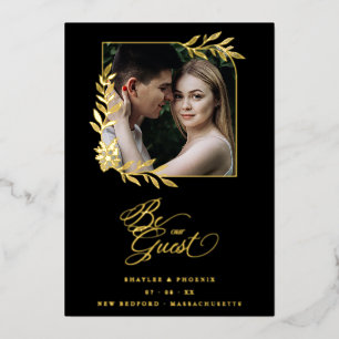 Luxury Golden Branches Frame Chic Photo Wedding