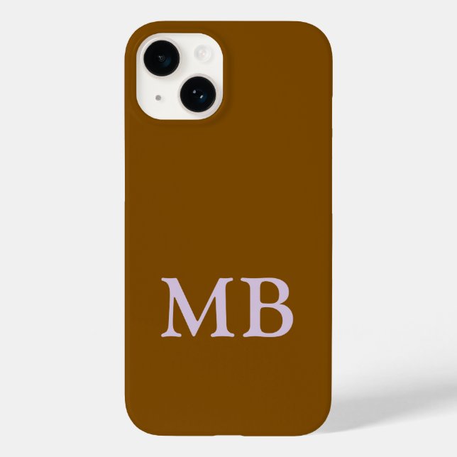 Luxury Golden Brown Phone Case with Custom Name. (Back)