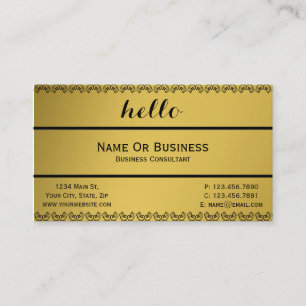 Luxury Golden Colour Greeting Hello Message Elegan Business Card