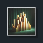 Luxury Golden Columns - Modern Geometric Gold Pill Canvas Print<br><div class="desc">A striking architectural abstract featuring a cluster of sleek, rectangular golden pillars of varying heights. Set against a rich, moody emerald green velvet curtain, the high-gloss metallic finish creates a bold contrast of texture and light. This sophisticated piece embodies modern luxury and structural elegance. Perfect for executive offices, high-end hotel...</div>