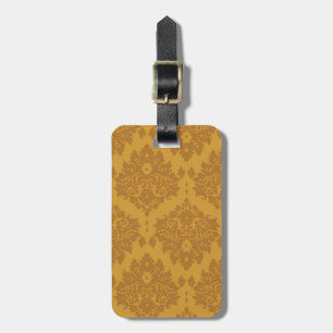 Luxury Golden Damask Luggage Tag