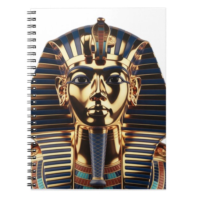 Luxury Golden Egyptian Mask Artwork Notebook (Front)