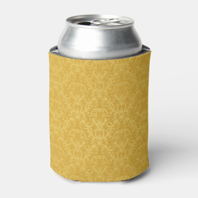 Luxury Golden Floral Wallpaper Can Cooler (Can Front)