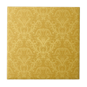 Luxury Golden Floral Wallpaper Tile