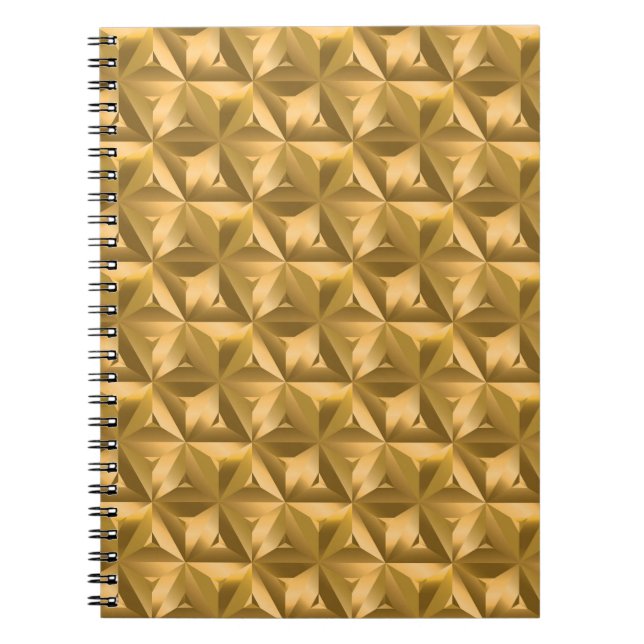 Luxury golden geometric seamless pattern notebook (Front)