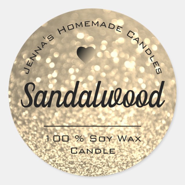 Luxury Golden Glitter Elegant Simple Candle Labels (Front)