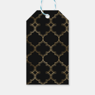 Luxury Golden Islamic Geometric Pattern Motifs Gift Tags