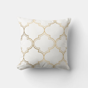 Luxury Golden Islamic Geometric Pattern Motifs Throw Pillow