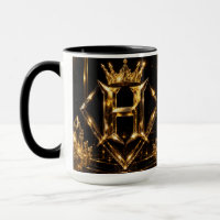 Luxury Golden Letter H Crown Diamond Monogram