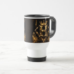Luxury Golden Letter S Crown Diamond Monogram Travel Mug