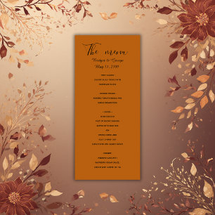 luxury golden minimal simple wedding menu