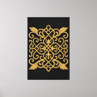 Luxury Golden Pattern Wall Art Canvas Print