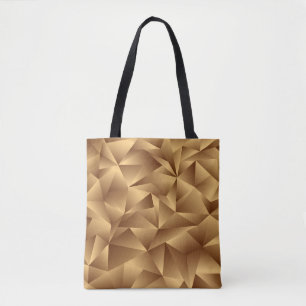 Luxury golden polygon pattern tote bag