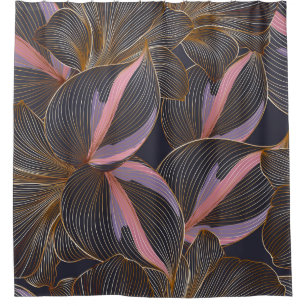 Luxury golden seamless floral background with trop