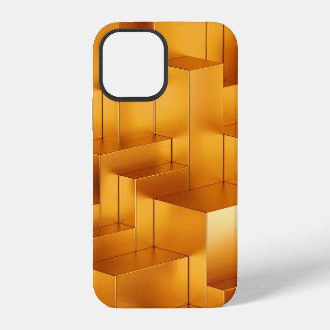 Luxury golden shapes geometric seamless pattern iPhone case (Back)
