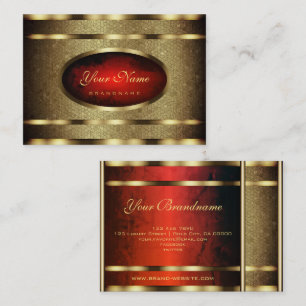 ´Luxury Golden Snake Pattern with Noble Red Colour Business Card