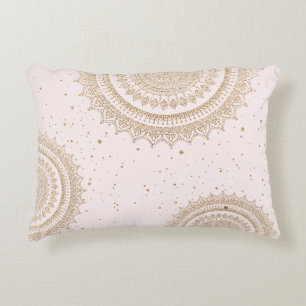 Luxury golden sparkle Mandala Accent Pillow