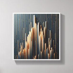 Luxury Golden Vertical Pillars - Modern Geometric  Canvas Print