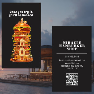 Luxury Gourmet Burger Shop Black Business Card