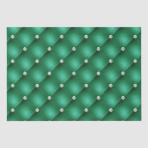 Luxury Green Diamond Tufted Pattern Tissue Paper