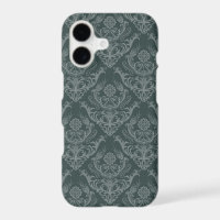 Luxury green floral damask wallpaper