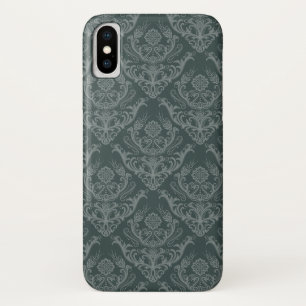 Luxury green floral damask wallpaper Case-Mate iPhone case