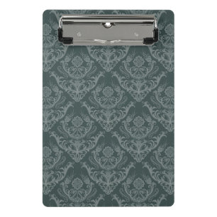Luxury green floral damask wallpaper mini clipboard