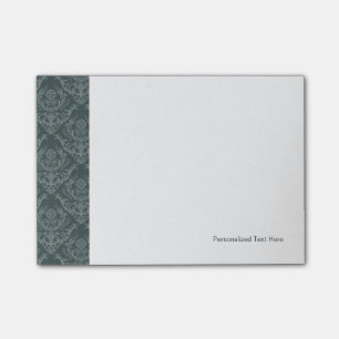 Luxury green floral damask wallpaper post-it notes