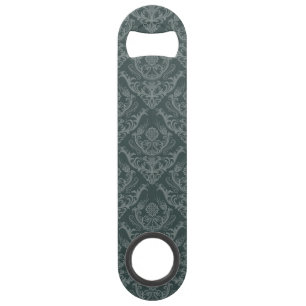 Luxury green floral damask wallpaper speed bottle opener
