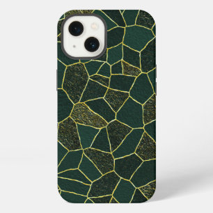 Luxury Green Gold Abstract Chic Textured Pattern iPhone 13 Case