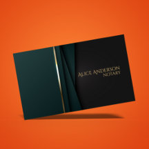 Luxury green gold elegant notary Business Card