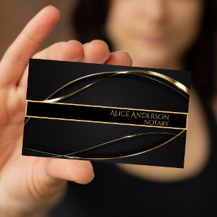 Luxury green gold elegant notary Business Card
