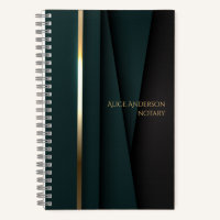 Luxury green gold elegant notary simple glam