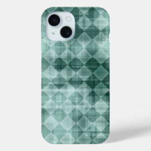 Luxury Green White Rhombus Watercolor Abstract Art iPhone 15 Case