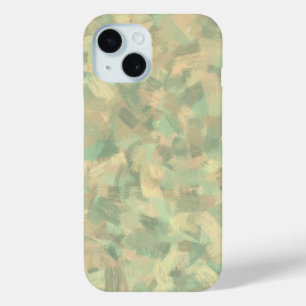 Luxury Green Yellow Grey Watercolor Abstract Art iPhone 15 Case