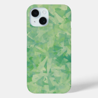 Luxury Green Yellow White Watercolor Abstract Art iPhone 15 Case
