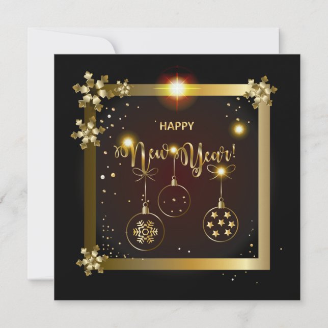 Luxury Greeting Card Merry Christmas & New Year (Front)