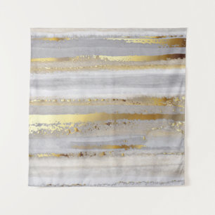 Luxury grey watercolor and gold texture tapestry