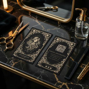 Luxury Hair Stylist Vintage Celestial Salon Business Card