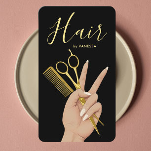 Luxury Hairstylist Hairdresser Chic Beauty QR Code Business Card