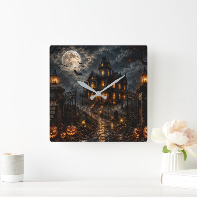 Luxury Halloween Wall Clock | Haunted Mansion Goth (Home)